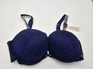 Victoria's Secret BOMBSHELL Add 2 LACE SHINE STRAP PUSH UP BRA 38C PURPLE #B75 - Picture 1 of 11