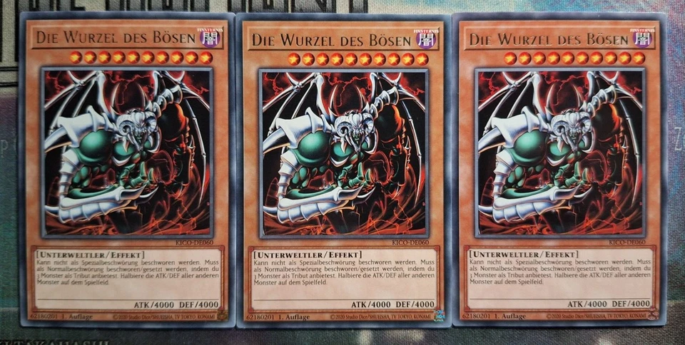 3x Die Wurzel des Bösen KICO-DE060 RARE DEUTSCH 1.Auflage PLAYSET Yu-Gi-Oh! - Bild 1 von 1