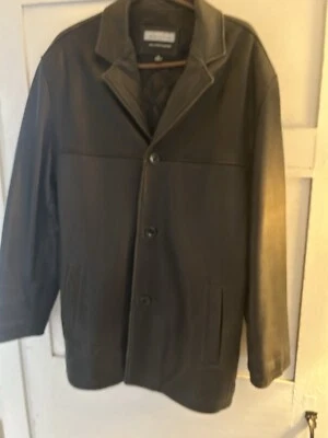 Chaqueta de invierno vintage de cuero con 3 botones Metropolitan View para hombre M Foto 1 de 4