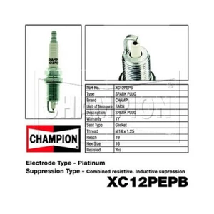 6x CHAMPION Performance Driven Quality Marine / Motorcycle Spark Plug #XC12PEPB - Picture 1 of 6