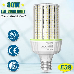 80W LED Corn Light E39 Mogul Base Replace 350W MH/HPS Warehouse High Bay Bulbs - Picture 1 of 11