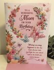 MUM  birthday Card.  MUM With Lovley Verse. Card 10” Inches By 7. Inserted/foil.
