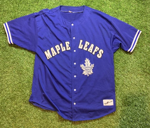 Rare Ravens Athletic Toronto Maple Leafs Mens Size 2XL NHL Baseball Jersey Blue Cover