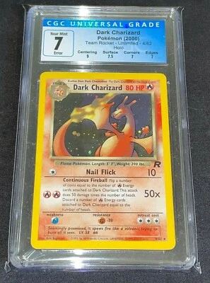 Pokemon Card - CGC 7 Dark Charizard Error - Team Rocket 4/82 - Insufficient Ink - Image 1 of 2