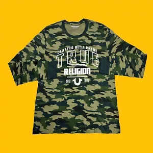 True Religion Herren Größe 2XL Langarm Logo Grafik Tarngrün T-Shirt - Bild 1 von 14