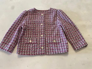 Janie And Jack Polyester Blend Long Sleeve Tweed Purple Blazer Girls Size 8 - Picture 1 of 11