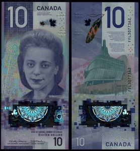 CANADA 10 DOLLARS (P113) 2018 ROGERS & MACKLEM POLYMER UNC - Picture 1 of 1