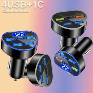 Auto 4 USB Ladegerät Buchse Einbau KFZ Zigarettenanzünder Handy Lade Steckdose - Zdjęcie 1 z 17