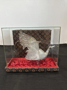 PAVO REAL PLATA ESTERLINA EN VITRINA - CHINO - Imagen 1 de 7