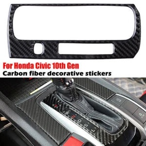 Cubierta de panel de caja de cambios de fibra de carbono para Honda Civic 10th 2017 2016~2019 - Imagen 1 de 6