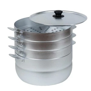 Kalitva Dumpling Steamer Mantovarka Mantle Cooker Aluminum 3-tiered 6 L Russian - Picture 1 of 6