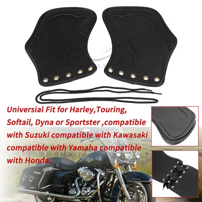 Black PU Leather Heat Saddle Shield Deflector Fit For Suzuki Yamaha Virago 920 - Image 1 of 4