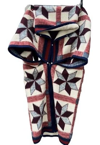 Biederlack USA Stadium  Blanket Camp Wrap Red White Blue Snap Zip Close Flaw - Picture 1 of 8