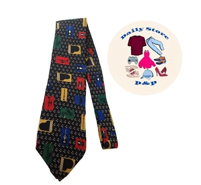 Corbata de cuello para hombre Vicky Davis notas musicales instrumentales de colección 1994 usada... Foto 1 de 3