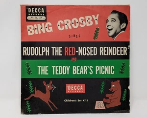 Bing Crosby Sings The Red-Nosed Reindeer & Teddy Bear's Picnic 10" Shellac 78rpm - Picture 1 of 4
