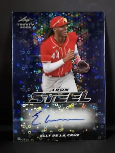 ELLY DE LA CRUZ SSP 2023 Leaf Trinity BLUE DONUT CIRCLES IRON STEEL AUTO - 3/5! - Picture 1 of 2