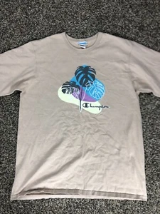 Mens 2XL Champion Tropical Palm Trees Graphic Shirt Heavy Cotton Short Sleeve - Picture 1 of 9