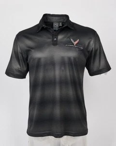 C8 Corvette Vibe Performance Polo Black & Gray Shirt - Size 2XL - Picture 1 of 2
