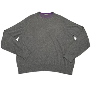 Johnston & Murphy Size XXL Gray Silk Angora Blend V Neck Long Sleeve Sweater - Picture 1 of 9