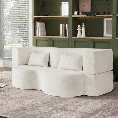 Sofá cama plegable 2 en 1, sofá plegable deshuesado convertible cama comprimida de 75" Foto 1 de 4