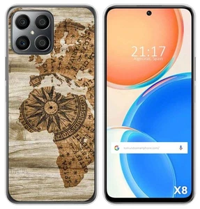Custodia In Silicone Per Huawei Honor X8 Design Legno 07 Disegni - Foto 1 di 1