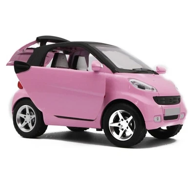 Rosa 1:32 Modelo Coche Metal Diecast Juguete Vehículo Niños Luz de Sonido para Smart ForTwo Foto 1 de 4