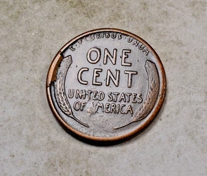 1917-S Lincoln Wheat Cent Penny * VF/XF * Rim Cud Error Reverse * XW521 - Picture 1 of 3