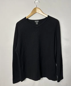 111 State Sweater Mens Medium Black 100% Cashmere Crewneck Pullover Raglan Knit - Picture 1 of 7
