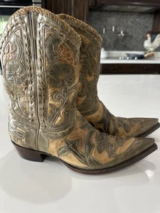 Old Gringo Jude Green Metal Cowboy Boots Women’s 10.5 B Barely Worn! - Picture 1 of 18
