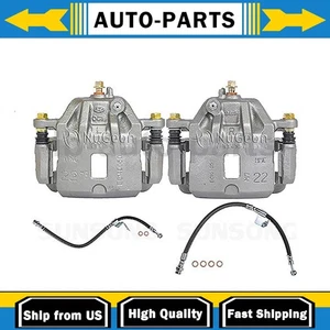 Front Disc Brake Calipers + Front Brake Line Fits 2000 Hyundai Elantra Tiburon - Bild 1 von 12