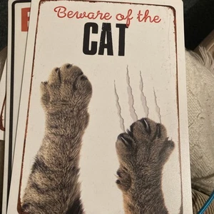 "Beware Of The Cat " Pet Signs Plastic, New - Picture 1 of 1