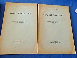 Letteratura Latina Ugo Enrico Paoli L'età Del Satyricon + Note Petroniane...1936 - Picture 1 of 1
