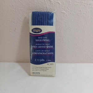 Wrights Maxi Piping 2.5 YD 2.30M 1/2" Wide Yale Blue PC303 078 VTG 2000 - Picture 1 of 4