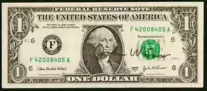 $1 2003-A FRN Autograph : John W. Snow Secretary of Treasury Superb Gem - Picture 1 of 1