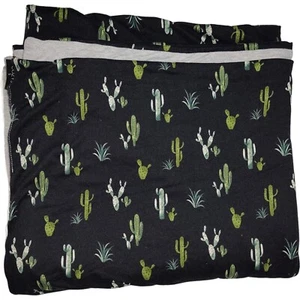 Cozys Arizona Black Cactus Blanket Small 40x45 Gray Backside Thin Soft Polyester - Picture 1 of 4