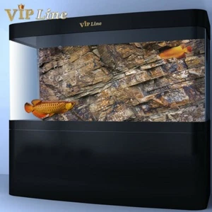 Aquarium Background Poster Melaleuca Rock Stone PVC Fish Tank Wall Decorations - Picture 1 of 5