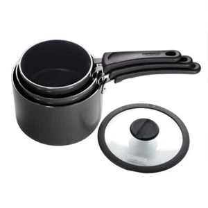Tramontina Sauce Pan Set Nesting Aluminum Nonstick Dishwasher Safe Gray 6-Piece - Picture 1 of 12