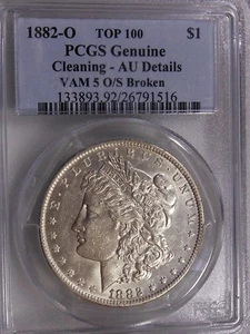 1882-O $1 Morgan Silver Dollar PCGS AU VAM 5 O/S Broken ~TOP 100~ - Picture 1 of 7
