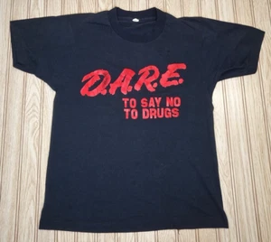 vtg 80s DARE Drug Abuse Screen Stars Single Stitch Shirt Medium S 50/ USA Weed - Picture 1 of 8