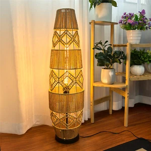 Unique Floor Lamp for Living Room Woven Bedside Lamp Soft Lighting Home Decors - Picture 1 of 20