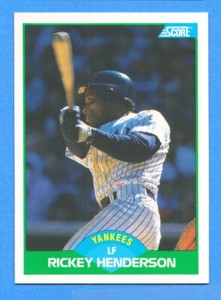 1989 Score #70 Rickey Henderson Yankees