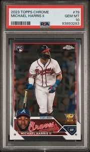 Topps 2023 cromo #79 Michael Harris II novato radiocontrol PSA 10 - Imagen 1 de 2
