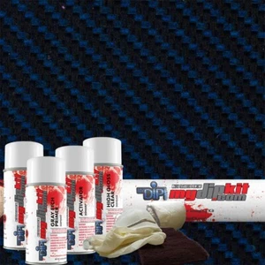 KIT de impresión de transferencia de agua de inmersión hidráulica MYDIPKIT DD-986 fibra de carbono azul/negro - Imagen 1 de 1