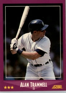 1988 Score Baseball #37 Alan Trammell - Detroit Tigers - Picture 1 of 2