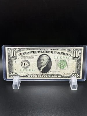 1928 B - $10 Dollars bills Gold On Demand . - Image 1 of 4