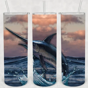 FISHING TUMBLER 5- Includes One 20oz Metal Insulated Tumbler, Lid & Straw - Picture 1 of 3