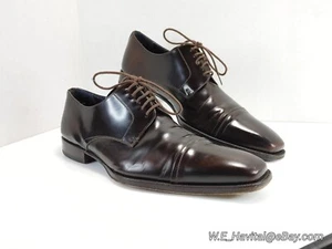 Mezlan® "Duke" 3004 Brown Genuine Polished Cordovan Handmade Leather Shoes US 10 - Picture 1 of 22