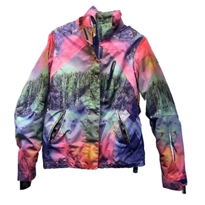 GSOU SNOW 15k Womens Size XS Colorful Forest Snowboard Ski Waterproof Jacket - Picture 1 of 5