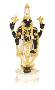 Tirupati Balaji Murti oro 24K y plateado 999,9 Tirupati Balaji ídolo hindú - Imagen 1 de 5