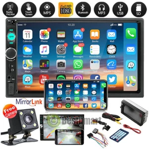 Single 1 DIN 7 in Bluetooth Touch Screen Car Stereo Radio GPS MP5 Audio In-Dash - Picture 1 of 12